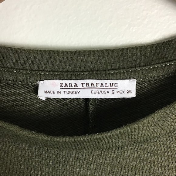 Zara Trafaluc Olive Bell Sleeve Sweater Dress - Picture 10 of 11